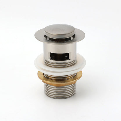 Brushed Nickel 32mm Push Pop Up Waste Plug Overflow Basin Sink Drain Outlet Kit V1233-K80BN