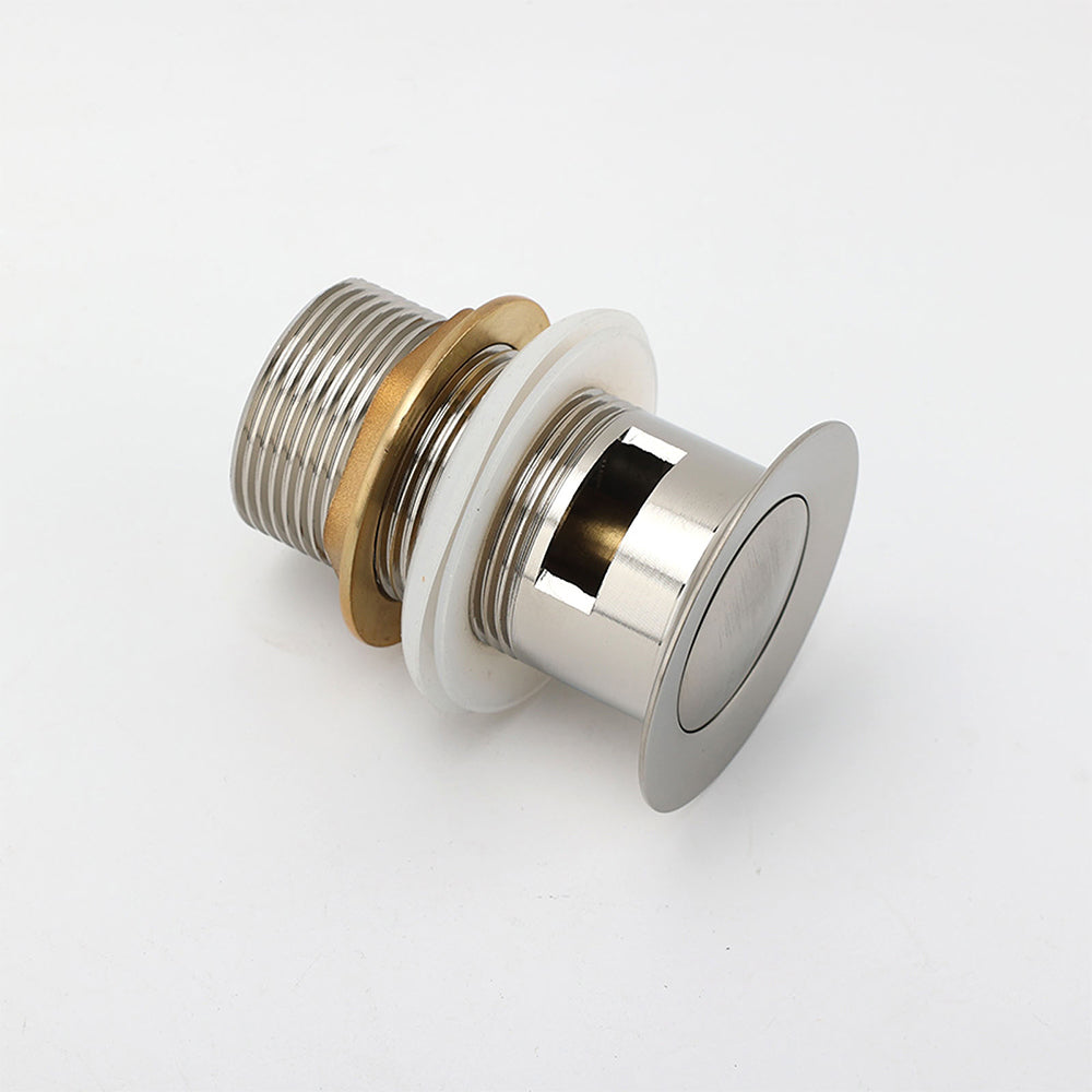 Brushed Nickel 32mm Push Pop Up Waste Plug Overflow Basin Sink Drain Outlet Kit V1233-K80BN