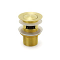 Brushed Gold 32mm Pop Up Push Waste Plug With Overflow Basin Sink Drain Outlet V1233-K80G