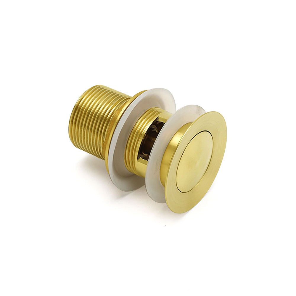 Brushed Gold 32mm Pop Up Push Waste Plug With Overflow Basin Sink Drain Outlet V1233-K80G