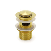 Brushed Gold 32mm Pop Up Push Waste Plug With Overflow Basin Sink Drain Outlet V1233-K80G
