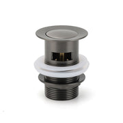 Gun Metal Brass 32mm Push Pop Up Plug Overflow Basin Sink Drain Outlet Waste Kit V1233-K80GM