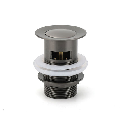 Gun Metal Brass 32mm Push Pop Up Plug Overflow Basin Sink Drain Outlet Waste Kit V1233-K80GM