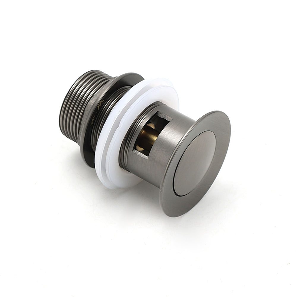 Gun Metal Brass 32mm Push Pop Up Plug Overflow Basin Sink Drain Outlet Waste Kit V1233-K80GM