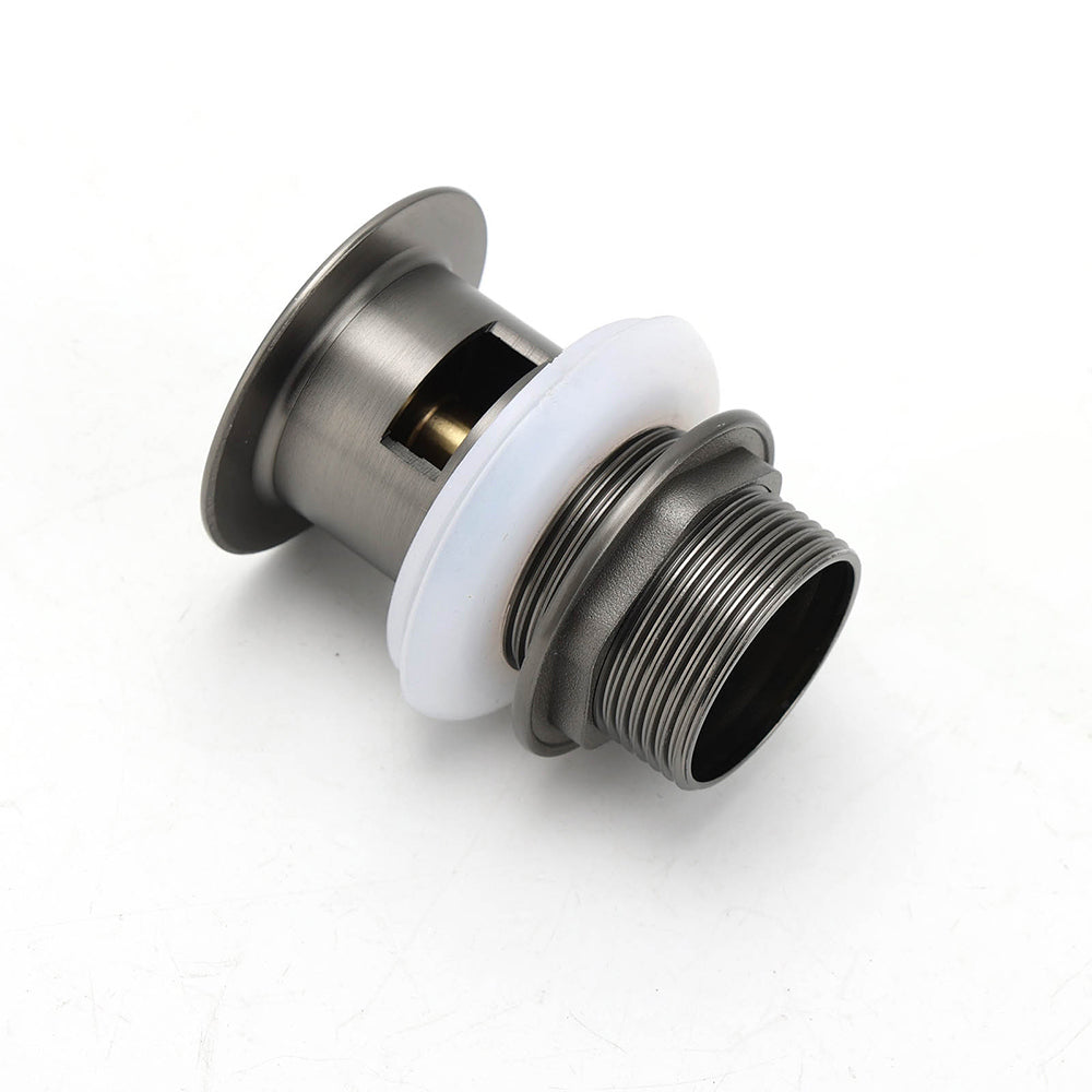 Gun Metal Brass 32mm Push Pop Up Plug Overflow Basin Sink Drain Outlet Waste Kit V1233-K80GM