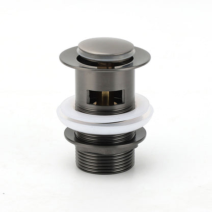 Gun Metal Brass 32mm Push Pop Up Plug Overflow Basin Sink Drain Outlet Waste Kit V1233-K80GM