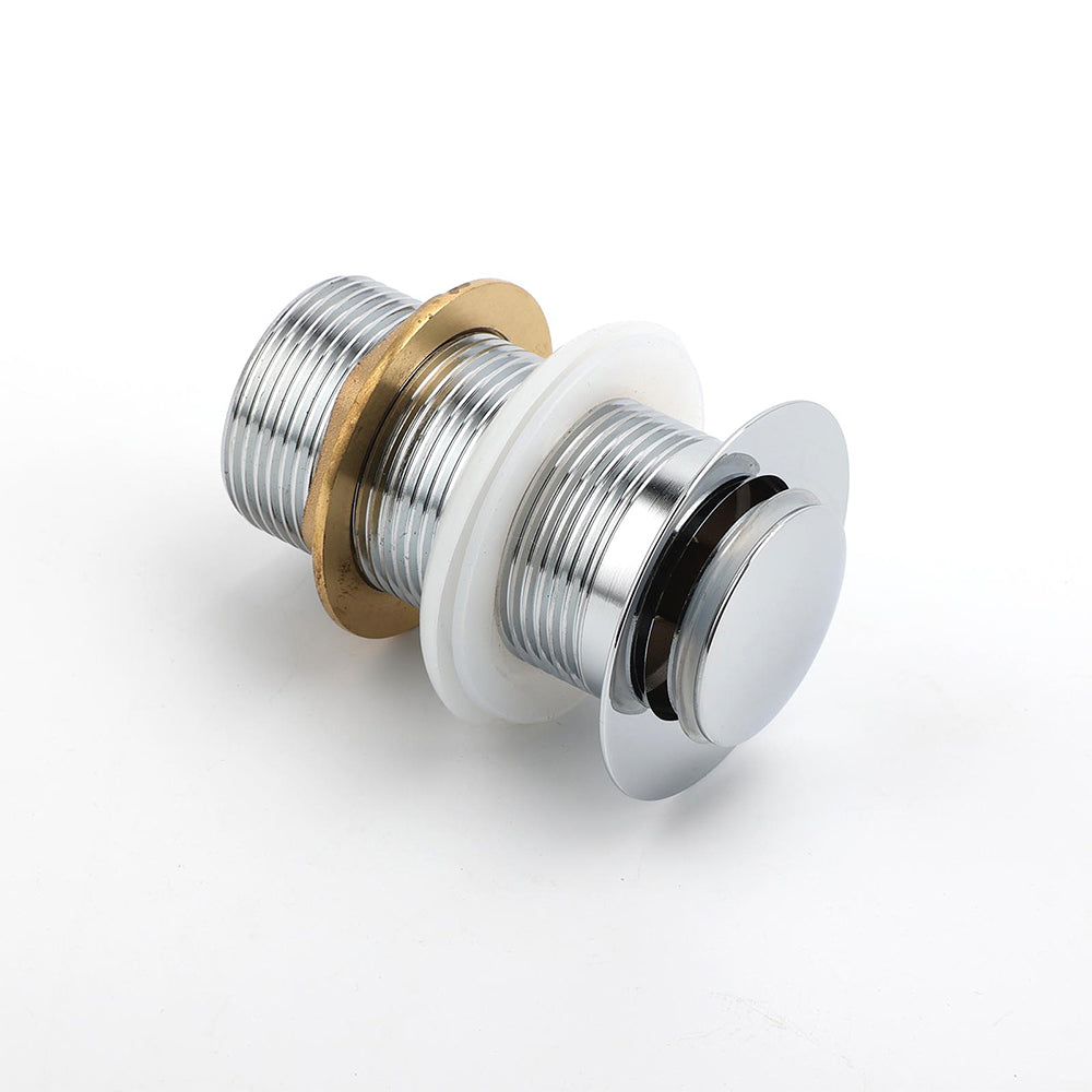 Silver 32mm Pop Up Push Brass Plug Without Overflow Basin Drain Waste Watermark V1233-K81