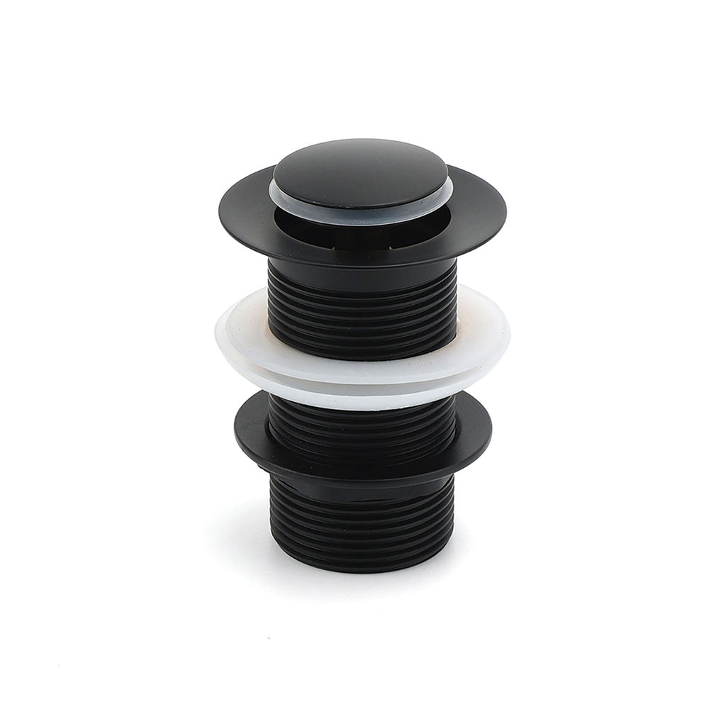 Matt Black Watermark 32mm Pop Up Push Brass Waste Plug No Overflow Basin Drain V1233-K81B