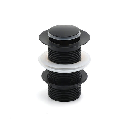 Matt Black Watermark 32mm Pop Up Push Brass Waste Plug No Overflow Basin Drain V1233-K81B