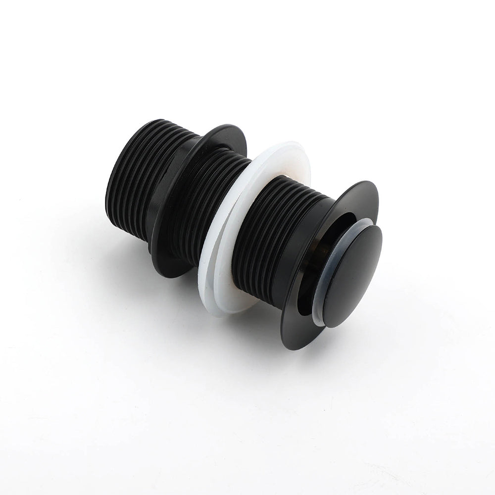 Matt Black Watermark 32mm Pop Up Push Brass Waste Plug No Overflow Basin Drain V1233-K81B
