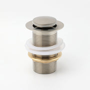 Brushed Nickel 32mm Push Pop Up Waste Plug Non-Overflow Basin Sink Drain Outlet V1233-K81BN