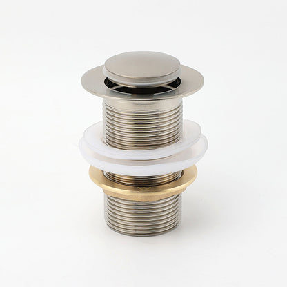 Brushed Nickel 32mm Push Pop Up Waste Plug Non-Overflow Basin Sink Drain Outlet V1233-K81BN