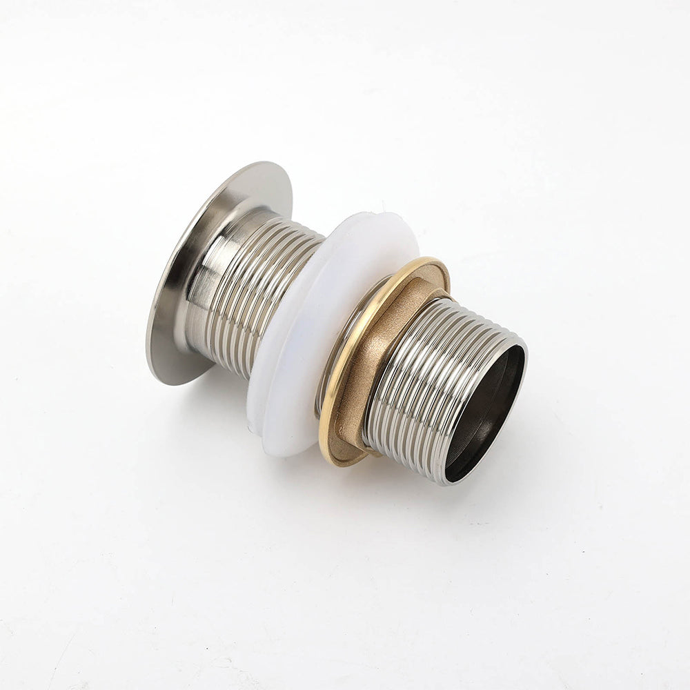 Brushed Nickel 32mm Push Pop Up Waste Plug Non-Overflow Basin Sink Drain Outlet V1233-K81BN