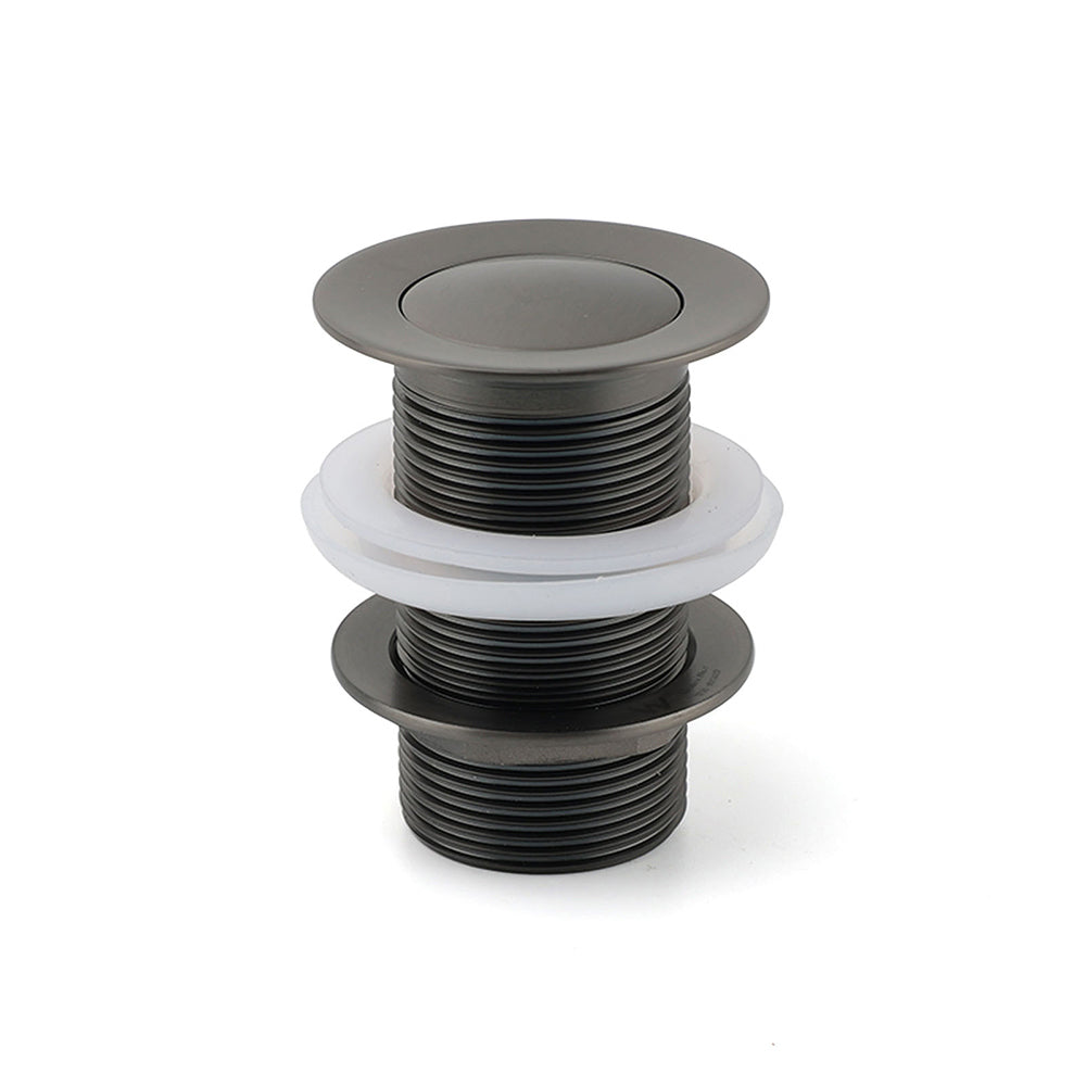 Gun Metal Brass 32mm Push Pop Up Plug Non-Overflow Basin Sink Drain Outlet Waste V1233-K81GM