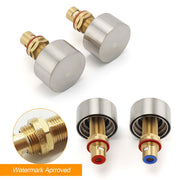 Brushed Nickel Round 1/4 Turn Twin Shower Taps Set Hot Cold Switch Vanity Mixer V1233-KC0292BN