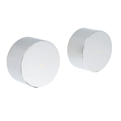 Polished Chrome Round 1/4 Turn Twin Shower Taps Set Hot Cold Water Switch Mixer V1233-KC0292CR
