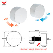 Polished Chrome Round 1/4 Turn Twin Shower Taps Set Hot Cold Water Switch Mixer V1233-KC0292CR