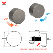 Gun Metal Grey 1/4 Turn Round Hot Cold Tap Wall Set Shower Vanity Spout Switch V1233-KC0292GM