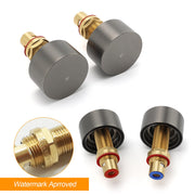 Gun Metal Grey 1/4 Turn Round Hot Cold Tap Wall Set Shower Vanity Spout Switch V1233-KC0292GM