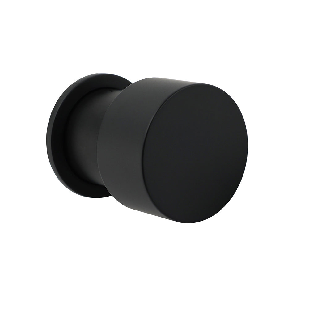 Matt Black Round Knob Concealed Shower Mixer Valve Hot Cold Water Switch Tap Kit V1233-KC1292BL
