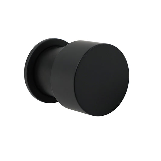 Matt Black Round Knob Concealed Shower Mixer Valve Hot Cold Water Switch Tap Kit V1233-KC1292BL