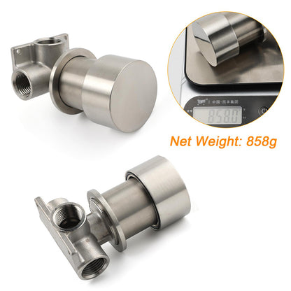 Brushed Nickel Bath Shower Mixer Round 1/4 Knob Hot Cold Tap Cartridge Spindle V1233-KC1292BN
