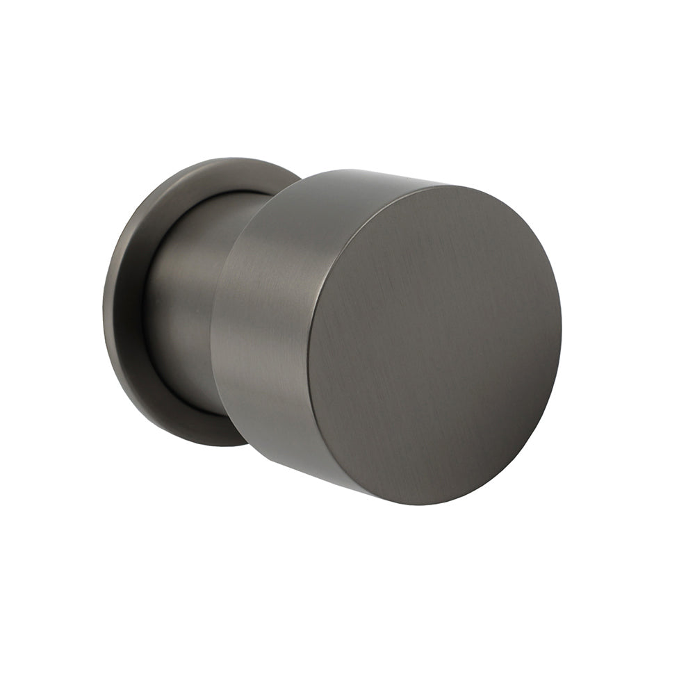 Gun Metal Round 1/4 Knob Handle Wall Mounted Shower Hot Cold Water Mixer Tap Kit V1233-KC1292GM