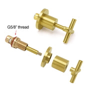 Brushed Gold Shower 1/4 Turn Twin Taps Basin Bath Spout Hot Cold Water Mixer Set V1233-KCR201BG