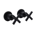 Matt Black 1/4 Turn Twin Taps Hot Cold Water Control Mixer For Bath Spout Shower V1233-KCR201BL