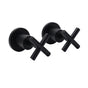 Matt Black 1/4 Turn Twin Taps Hot Cold Water Control Mixer For Bath Spout Shower V1233-KCR201BL