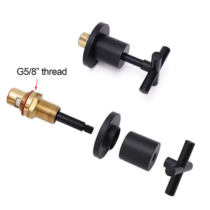 Matt Black 1/4 Turn Twin Taps Hot Cold Water Control Mixer For Bath Spout Shower V1233-KCR201BL