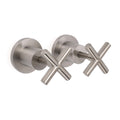 Brushed Nickel 1/4 Turn Twin Shower Taps Set Hot Cold Water Control Vanity Mixer V1233-KCR201BN