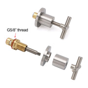 Brushed Nickel 1/4 Turn Twin Shower Taps Set Hot Cold Water Control Vanity Mixer V1233-KCR201BN