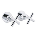 Mirror Chrome 1/4 Turn Twin Taps Hot Cold Water Control Mixer For Bath Spout Set V1233-KCR201CR
