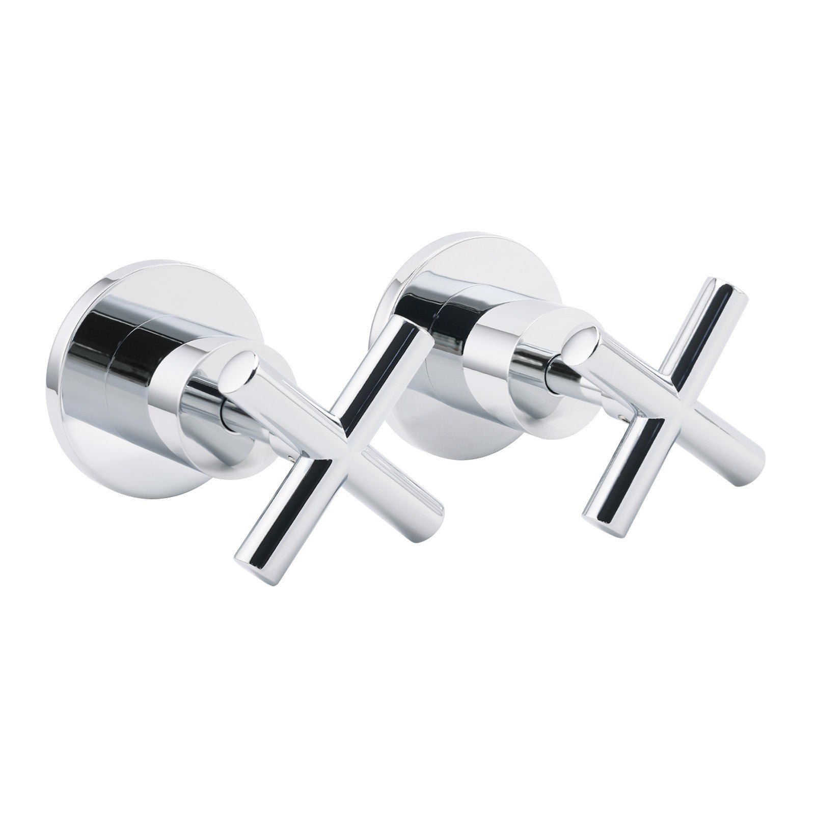 Mirror Chrome 1/4 Turn Twin Taps Hot Cold Water Control Mixer For Bath Spout Set V1233-KCR201CR