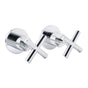 Mirror Chrome 1/4 Turn Twin Taps Hot Cold Water Control Mixer For Bath Spout Set V1233-KCR201CR