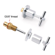 Mirror Chrome 1/4 Turn Twin Taps Hot Cold Water Control Mixer For Bath Spout Set V1233-KCR201CR