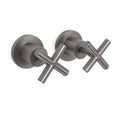 Gun Metal Shower 1/4 Turn Twin Taps Pair Bath Spout Hot Cold Water Mixer Valve V1233-KCR201GM