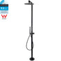 WELS Matte Black 316SUS Dual Shower Set Outdoor Bath System Rainfall 10" Head V1233-KH222B