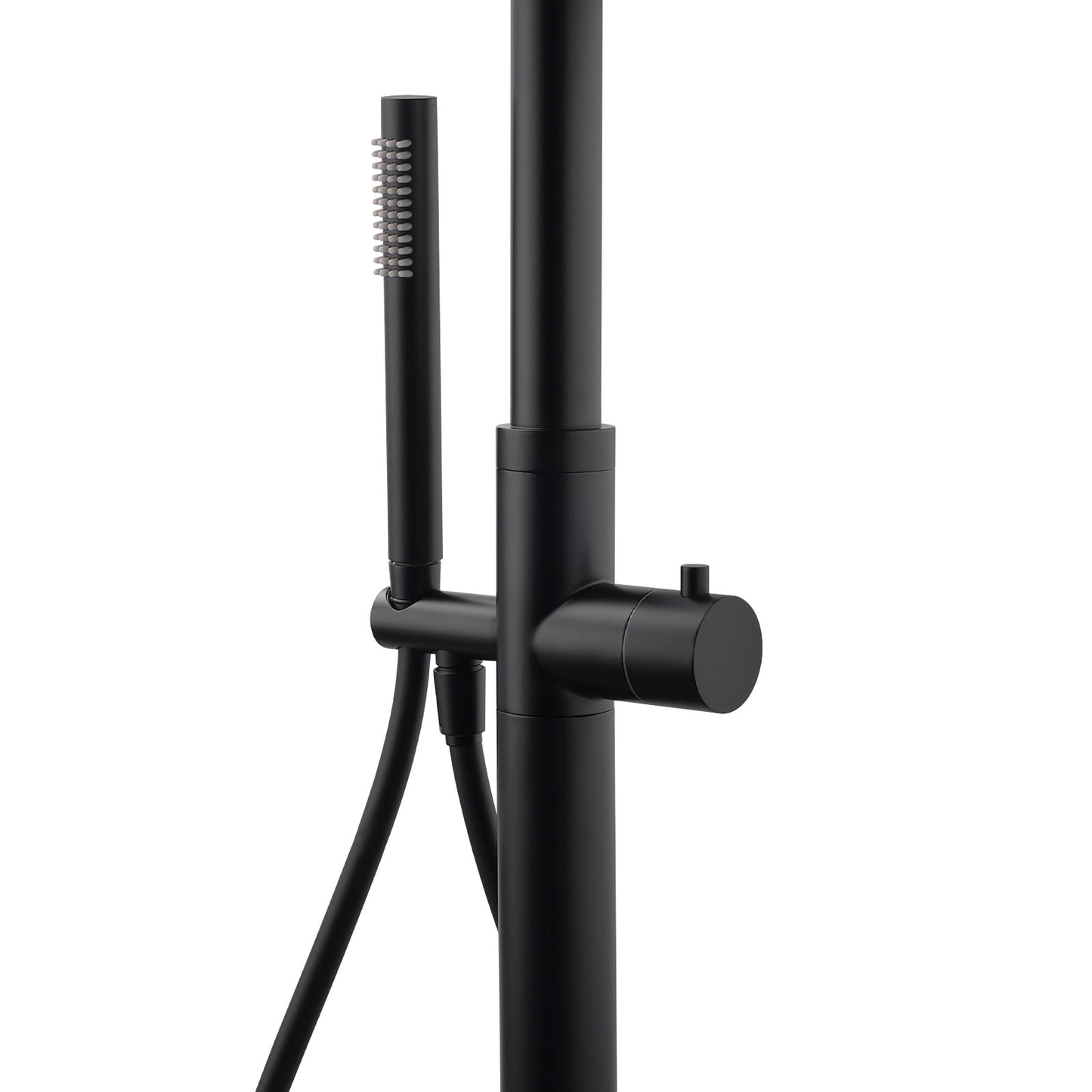 WELS Matte Black 316SUS Dual Shower Set Outdoor Bath System Rainfall 10" Head V1233-KH222B