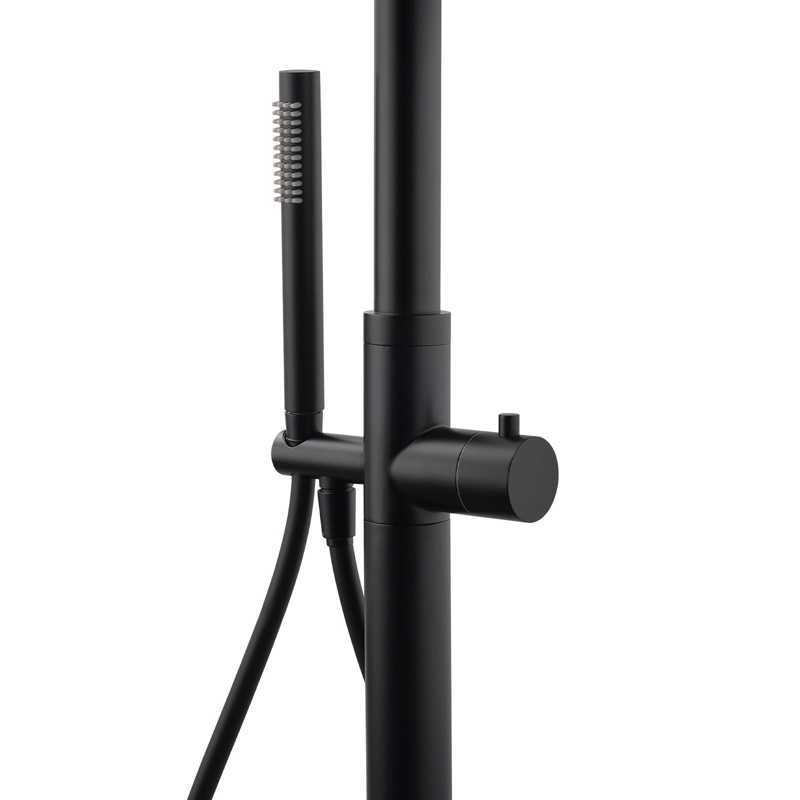 WELS Matte Black 316SUS Dual Shower Set Outdoor Bath System Rainfall 10" Head V1233-KH222B