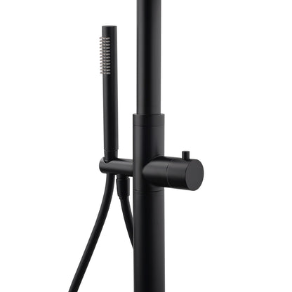 WELS Matte Black 316SUS Dual Shower Set Outdoor Bath System Rainfall 10" Head V1233-KH222B
