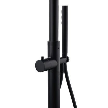 WELS Matte Black 316SUS Dual Shower Set Outdoor Bath System Rainfall 10" Head V1233-KH222B