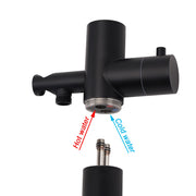 WELS Matte Black 316SUS Dual Shower Set Outdoor Bath System Rainfall 10" Head V1233-KH222B