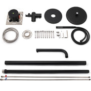 WELS Matte Black 316SUS Dual Shower Set Outdoor Bath System Rainfall 10" Head V1233-KH222B