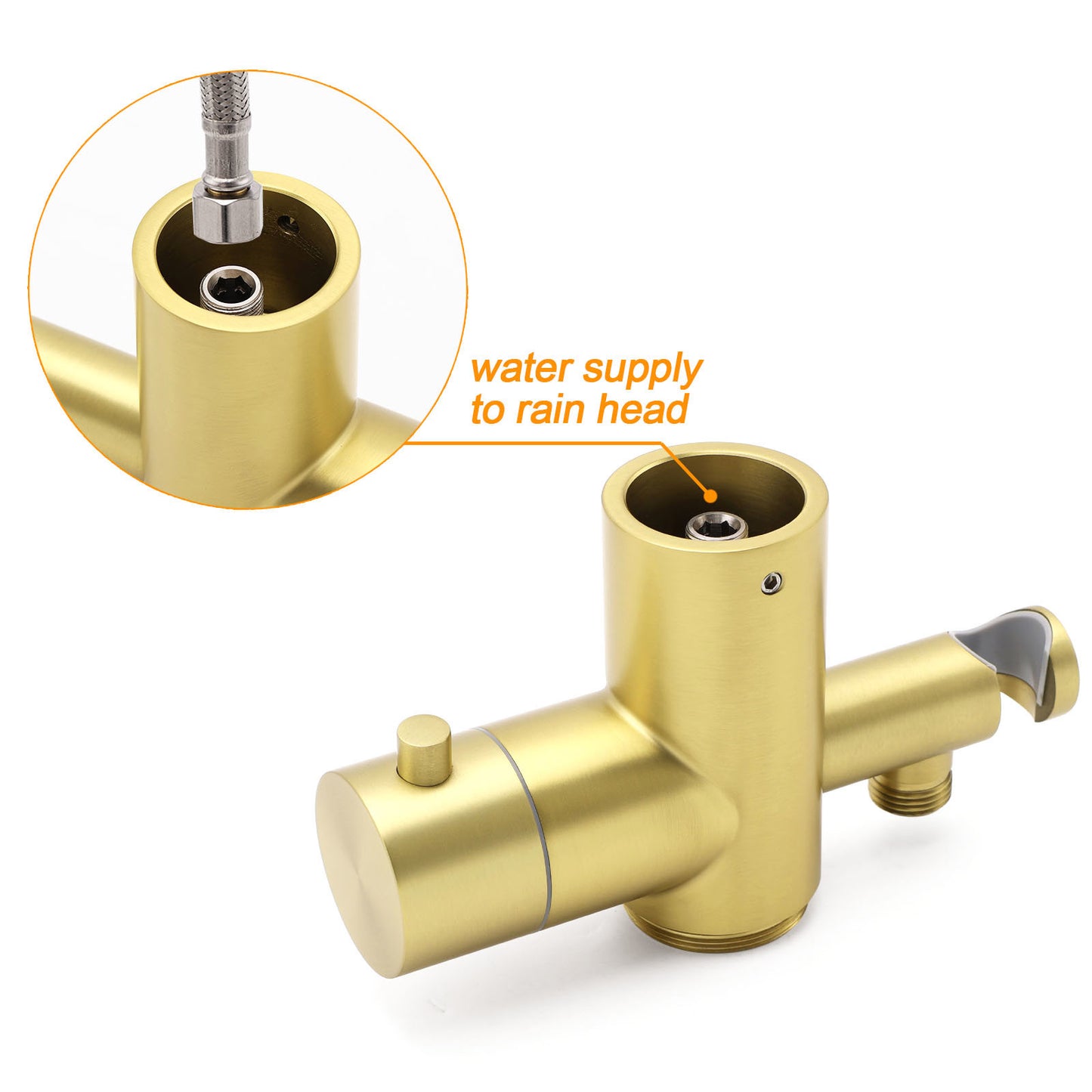 WELS Brushed Gold Twin Shower Handset Combo Set Outdoor Washing 10" Head 316 SUS V1233-KH222G