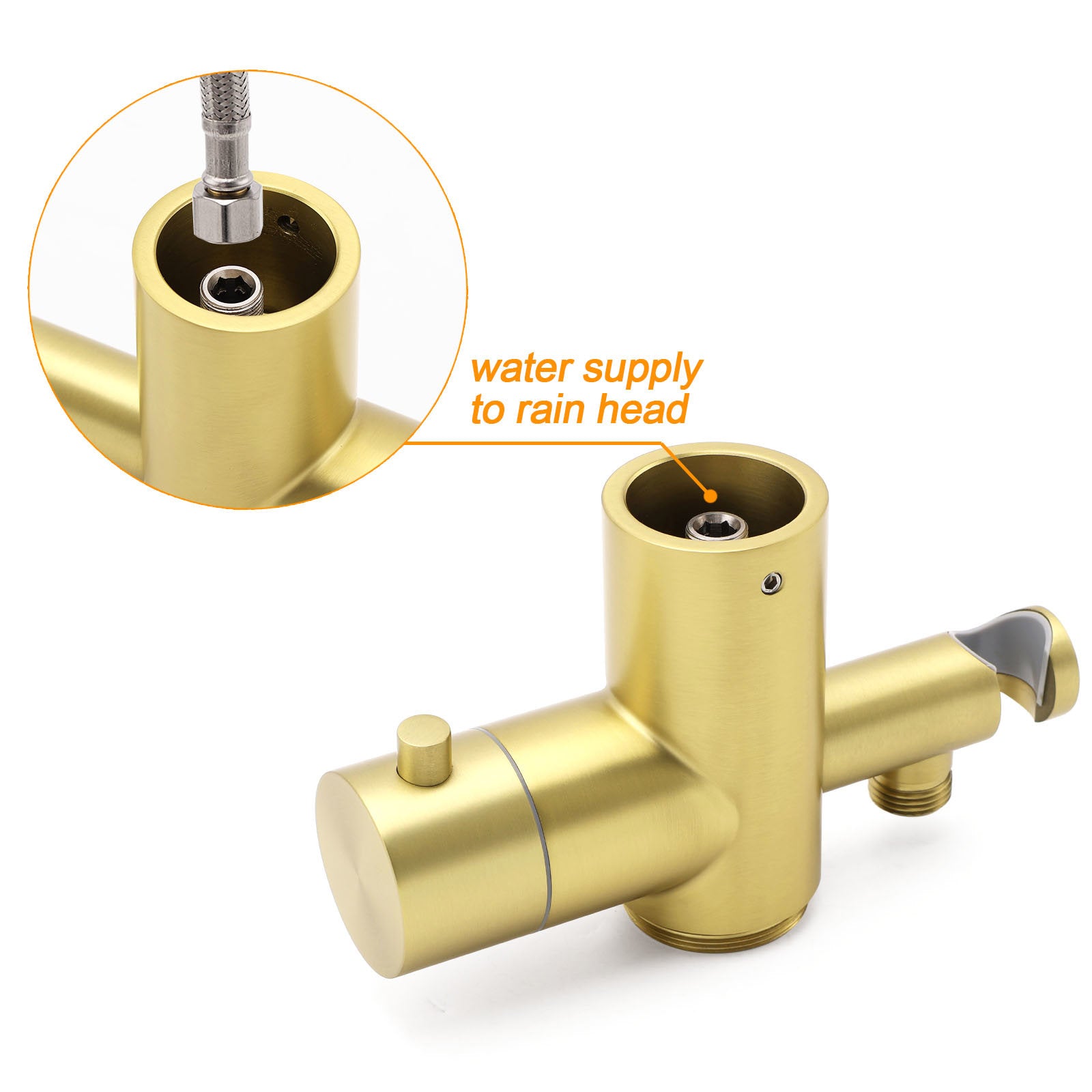 WELS Brushed Gold Twin Shower Handset Combo Set Outdoor Washing 10" Head 316 SUS V1233-KH222G