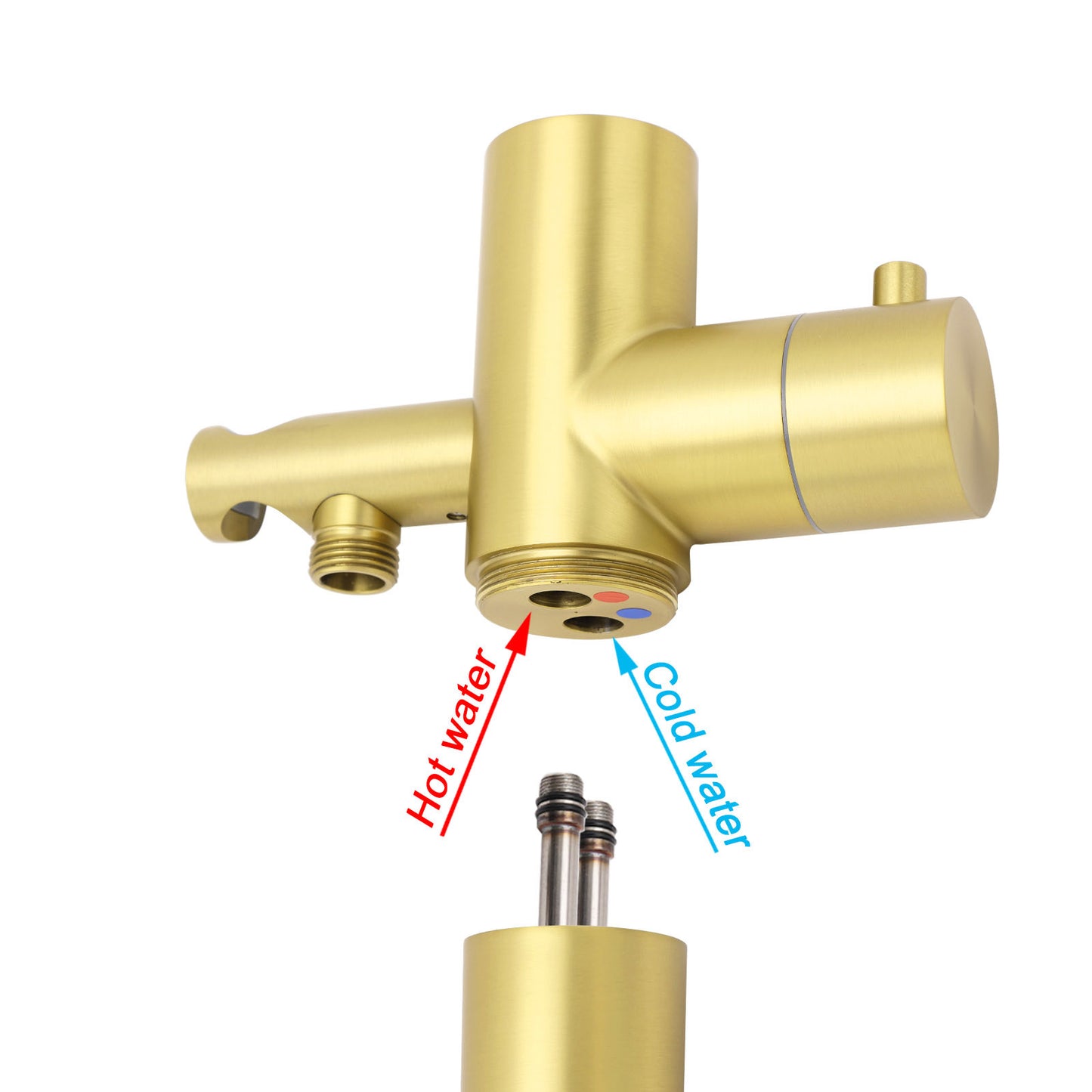 WELS Brushed Gold Twin Shower Handset Combo Set Outdoor Washing 10" Head 316 SUS V1233-KH222G