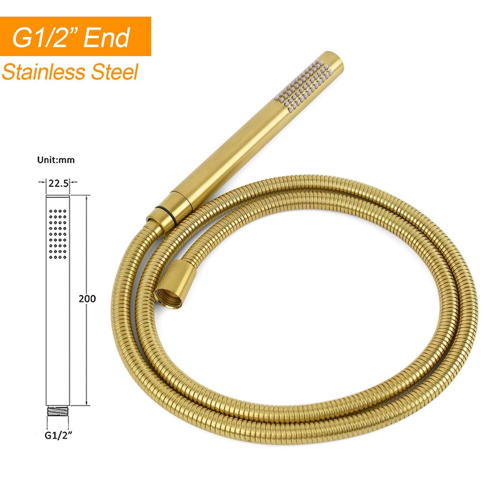 WELS Brushed Gold Twin Shower Handset Combo Set Outdoor Washing 10" Head 316 SUS V1233-KH222G