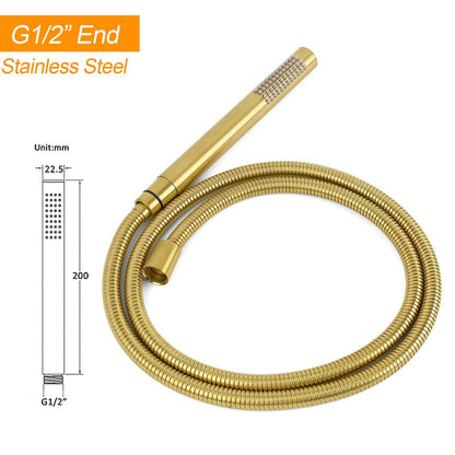 WELS Brushed Gold Twin Shower Handset Combo Set Outdoor Washing 10" Head 316 SUS V1233-KH222G